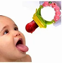 Swito Mart Baby Ring Style Food Feeder Soother Nibbler Pacifier Silicone Supplies Nipple Feeder Blue Orange-thumb4