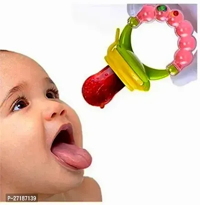 Swito Mart Baby Ring Style Food Feeder Soother Nibbler Pacifier Silicone Supplies Nipple Feeder Blue Orange-thumb5