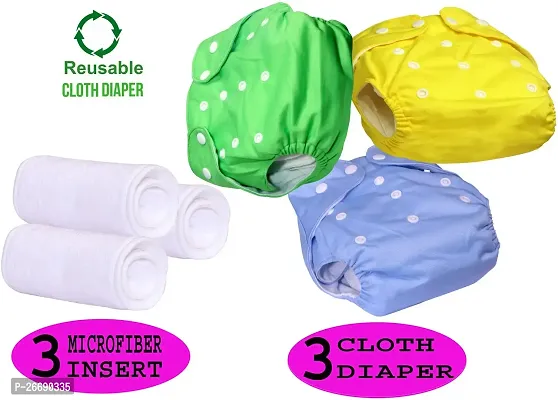 Reusable And Washable Diapers For Kids, Pack Of 6