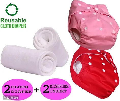 Swito Mart Newborn Baby Reusable Cloth Diapers 2+2