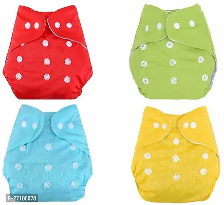 Swito Mart Baby Reusable Stylish Cotton Cloth Pocket Diaper Washable Adjustable  Pack of 4-thumb0