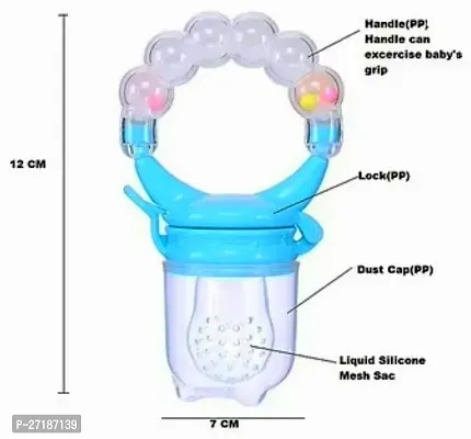 Swito Mart Baby Ring Style Food Feeder Soother Nibbler Pacifier Silicone Supplies Nipple Feeder Blue Orange-thumb2