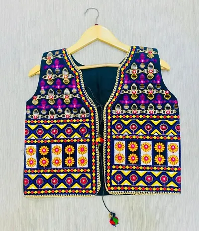 Gorgeous Cambric Cotton Embroidered Ethnic Jacket For Women