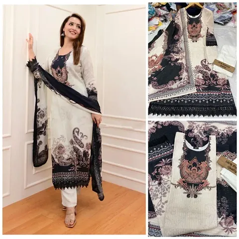 Pakistani Suit Muslin Sequin Embroidery And Lace Shifli Chikankari Kurta With And Dupatta Set