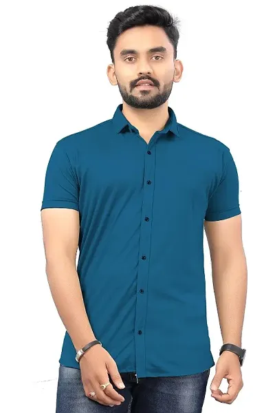 Classic Blend Solid Casual Shirts for Men