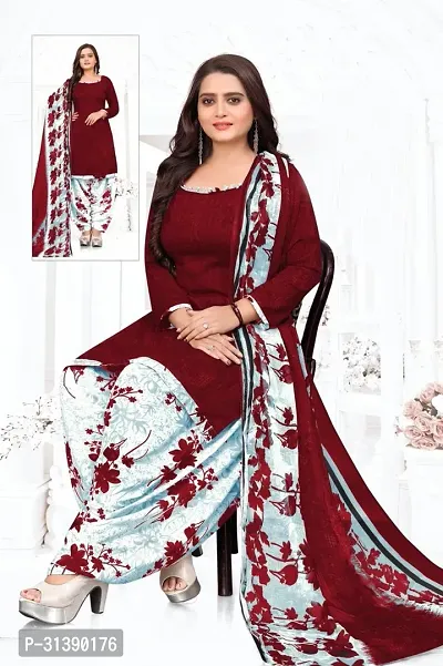 Stylish Synthetic Dress Material with Dupatta-thumb0