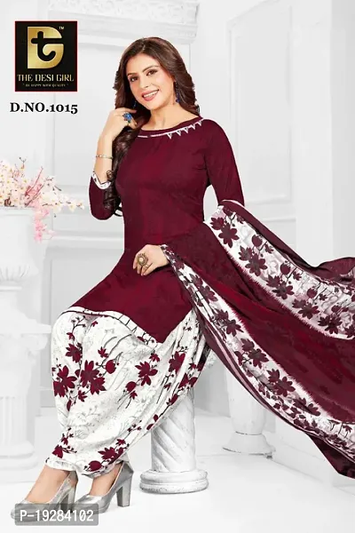 Stylish Fancy Designer Synthetic Unstitched Dress Material Top With Bottom Wear And Dupatta Set For Women-thumb0