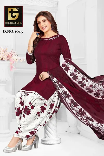 Elegant Synthetic Dress Material with Dupatta For Women