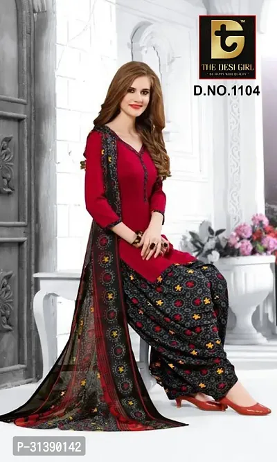 Stylish Synthetic Dress Material with Dupatta-thumb0