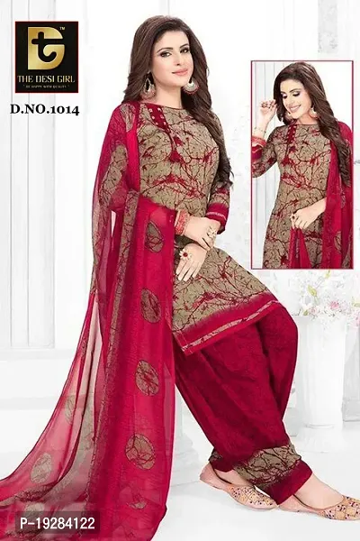 Stylish Fancy Designer Synthetic Unstitched Dress Material Top With Bottom Wear And Dupatta Set For Women