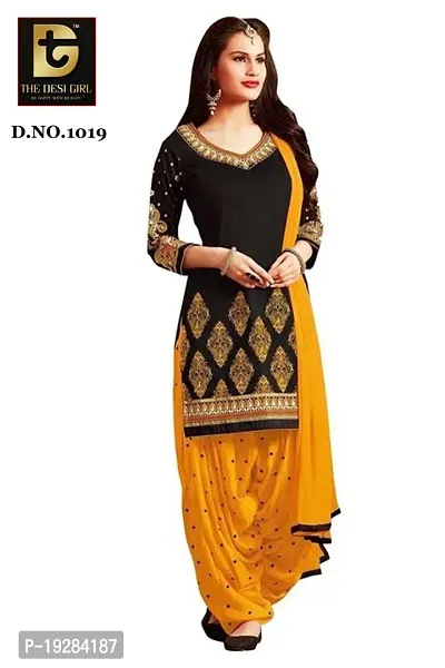 Stylish Fancy Designer Synthetic Unstitched Dress Material Top With Bottom Wear And Dupatta Set For Women-thumb0