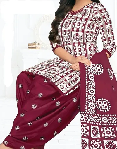 Fancy Synthetic Printed Unstitched Suit