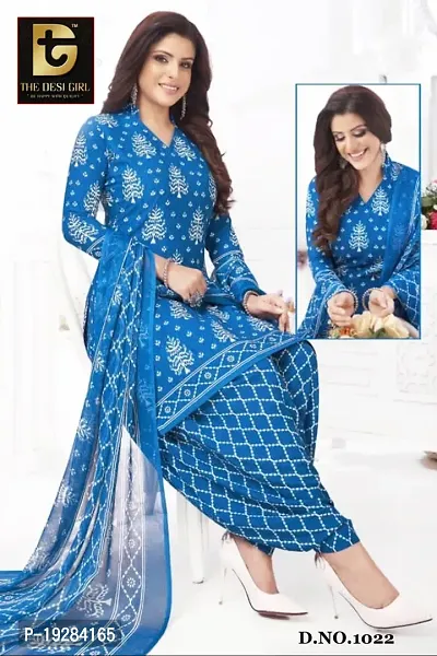 Stylish Fancy Designer Synthetic Unstitched Dress Material Top With Bottom Wear And Dupatta Set For Women