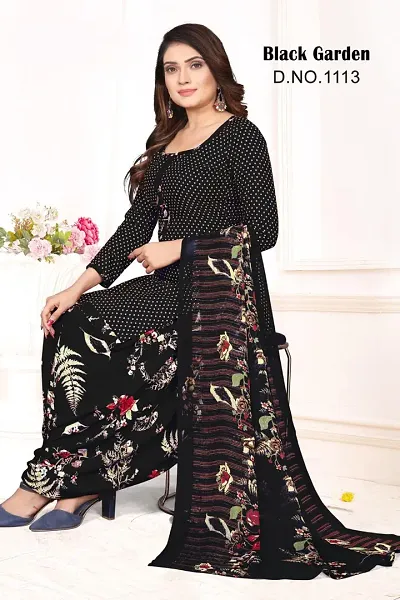 Fancy Crepe Unstitched Dress Material For Women