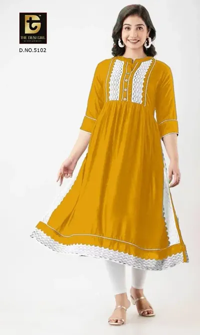 New Fancy Rayon Cotton Casual Kurti