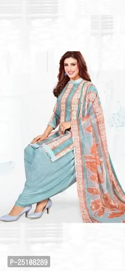 Stylish Crepe Printed Dress Material with Dupatta