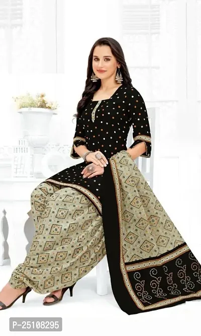 Stylish Crepe Printed Dress Material with Dupatta-thumb0