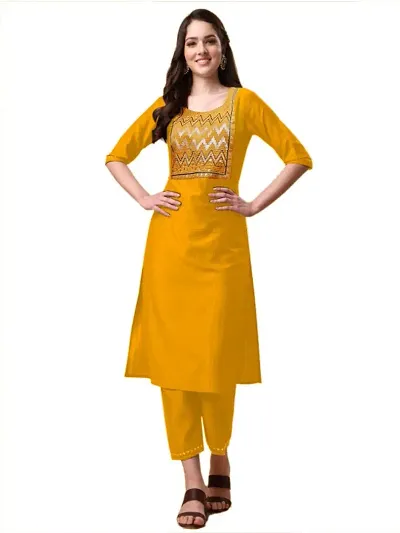 Fancy Rayon Embroidered Kurta Set