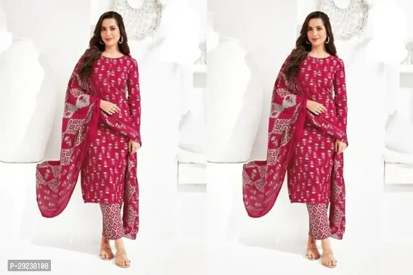 Stylish Crepe Dress Material With Dupatta For Women Pack Of 2