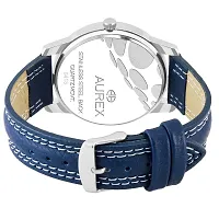 Aurex Analouge Blue Dial Day and Date Watch Water Resistant Blue Color Strap Watches for Mens/Boys (AX-GR111-BLBL)-thumb3