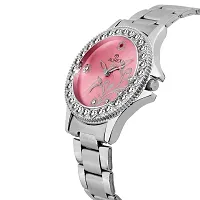 AUREX Analogue Women's Watch (Pink Dial Silver Colored Strap)-thumb2