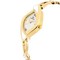 AUREX Analogue Women's Watch (White Dial Gold Colored Strap)-thumb1