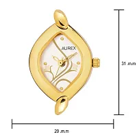 AUREX Analogue Women's & Girl's Watch (White Dial Gold Colored Strap)-thumb2