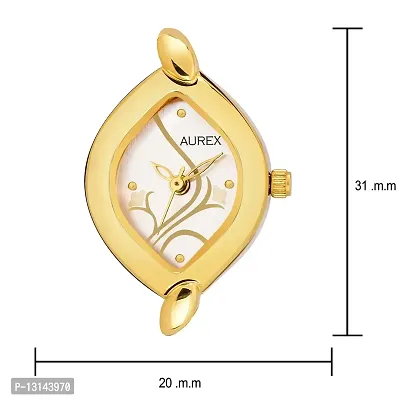 AUREX Analogue Women's & Girl's Watch (White Dial Gold Colored Strap)-thumb3