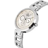 AUREX Women's Silver Dial Round Shaped Stainless Steel Analog Bracelet Watch (AX-LR551-SLC)-thumb1