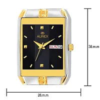 AUREX Analogue Men's Watch (Black Dial Silver & Gold Colored Strap)-thumb2