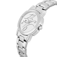 Aurex Analouge White Dial Watch Water Resistant Silver Color Strap Wrist Watch for Women/Ladies/Girls (AX-LR534-WHC)-thumb1