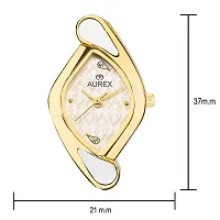 AUREX Analogue Women's Watch (White Dial Gold Colored Strap)-thumb2