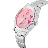 AUREX Analogue Women's Watch (Pink Dial Silver Colored Strap)-thumb1