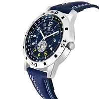 Aurex Analouge Blue Dial Day and Date Watch Water Resistant Blue Color Strap Watches for Mens/Boys (AX-GR111-BLBL)-thumb1