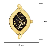 AUREX Analogue Women's  Girl's Watch (Black Dial Gold Colored Strap)-thumb2
