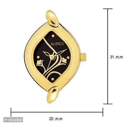AUREX Analogue Women's  Girl's Watch (Black Dial Gold Colored Strap)-thumb3
