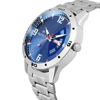 AUREX Analogue Men's Watch (Blue Dial Silver Colored Strap)-thumb1