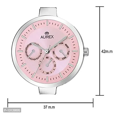 Aurex Analogue Pink Dial Round Shaped Stainless Steel Bracelet Women's Watch (Ax-Lr551-Pkc)-thumb4