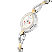 AUREX Analogue Women's Watch (White Dial Silver & Golden Colored Strap)-thumb1