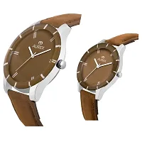 AUREX Analogue Men  Women's Watch (Brown Dial Brown Colored Strap) (Pack of 2)-thumb1
