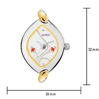 AUREX Analogue Women's Watch (White Dial Silver & Golden Colored Strap)-thumb2