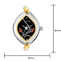 AUREX Analogue Women's Watch (Black Dial Silver & Gold Colored Strap)-thumb2
