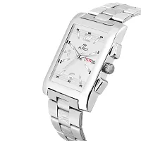 AUREX Casual Analogue Men's Watch (White Dial Silver Colored Strap)-thumb1