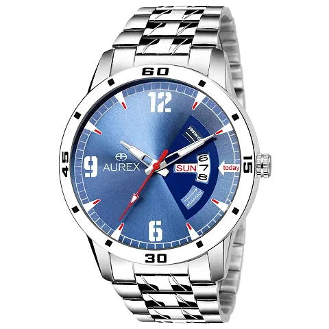 AUREX Analogue Men's Watch (Blue Dial Colored Strap)