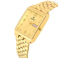 AUREX Analogue Men's Watch (Golden Dial Gold Colored Strap)-thumb1