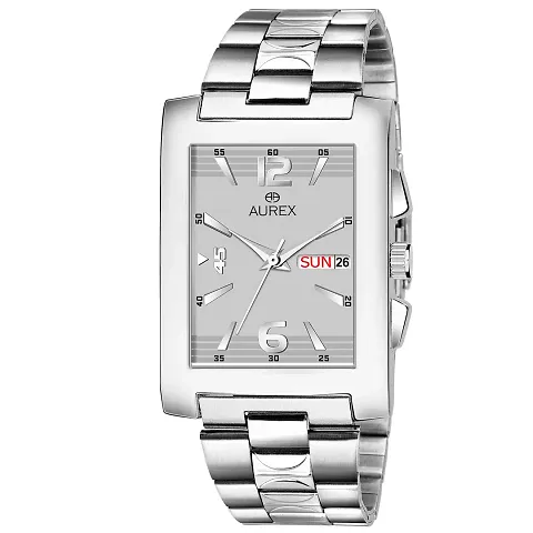 AUREX Casual Analogue Men's Watch (White Dial Colored Strap)