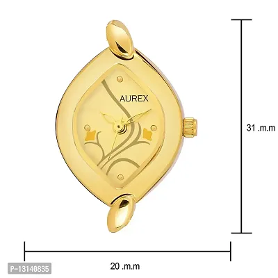 AUREX Analogue Women's & Girl's Watch (Gold Dial Gold Colored Strap)-thumb3