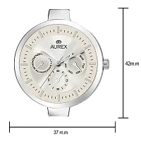 AUREX Women's Silver Dial Round Shaped Stainless Steel Analog Bracelet Watch (AX-LR551-SLC)-thumb2