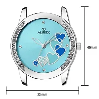 AUREX Analogue Women's Watch (Blue Dial Silver Colored Strap)-thumb2