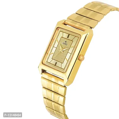 Buy Aurex Gold Plated Golden Dial Square Shaped Metal Bracelet Luxury Watch For Men boys ax Ax gsq7007 glg Online In India At Discounted Prices